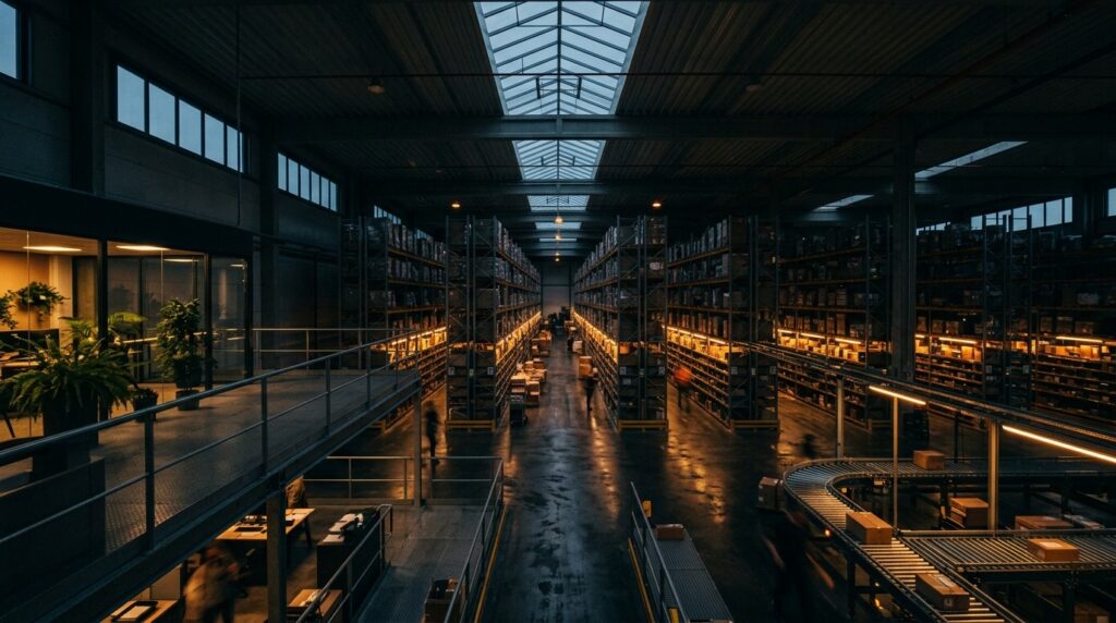 How WMS make sustainable E-Commerce in 2024 - warehouse scene