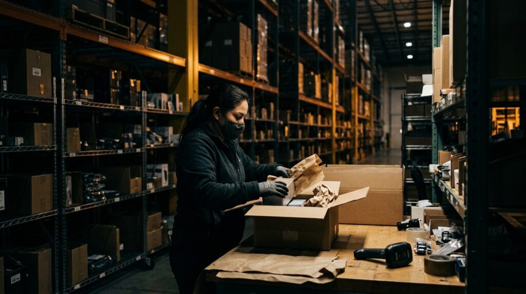 Pick and Pack Process: Streamlining Order Fulfillment for Efficient Operations - warehouse scene